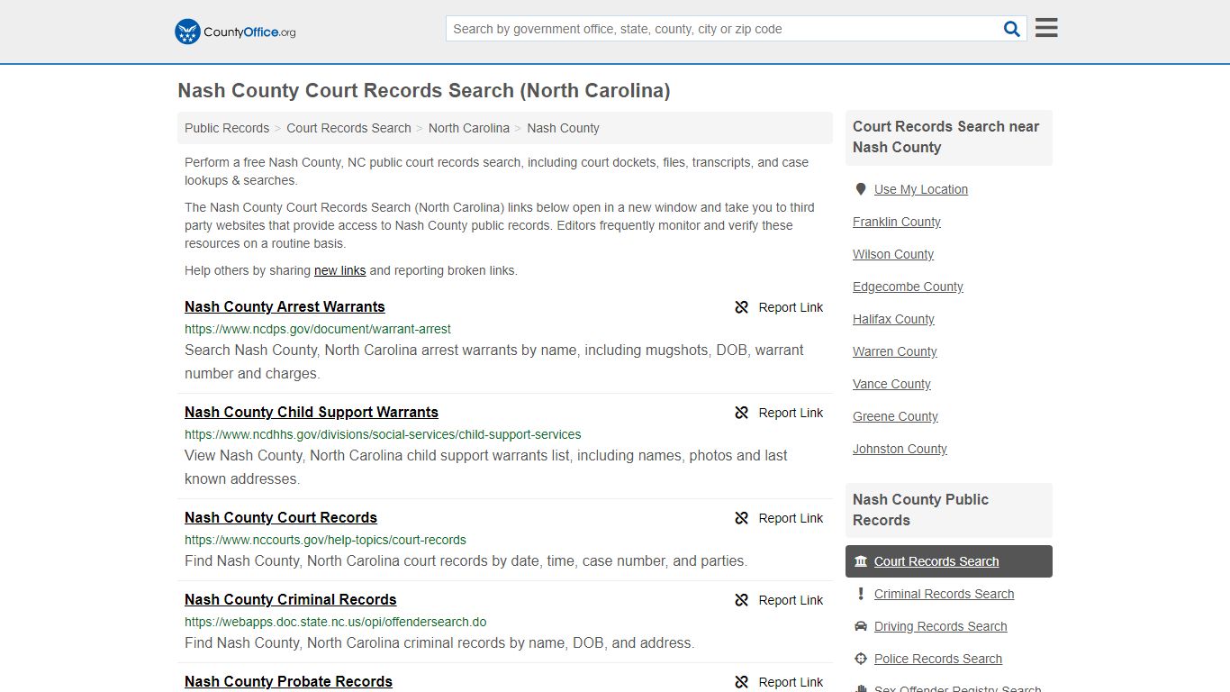 Court Records Search - Nash County, NC (Adoptions ...