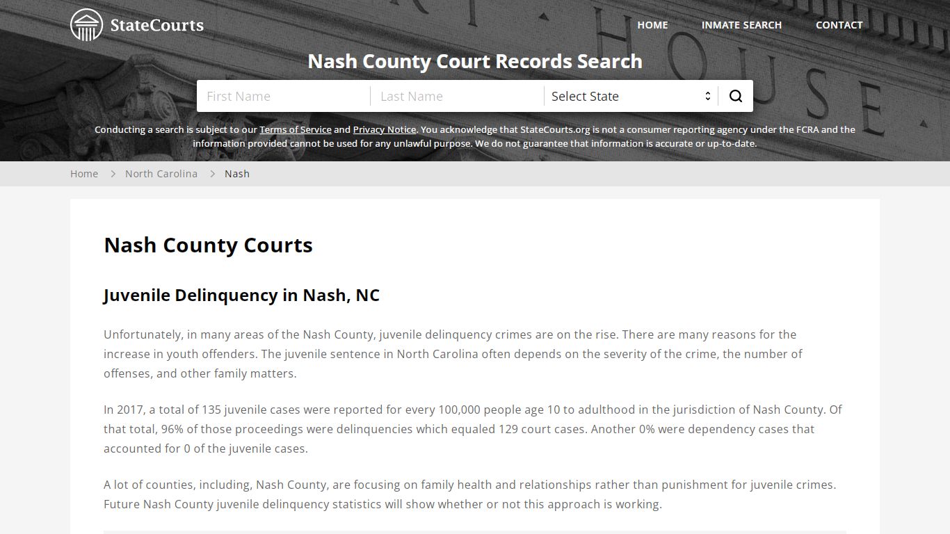 Nash County, NC Courts - Records & Cases - StateCourts